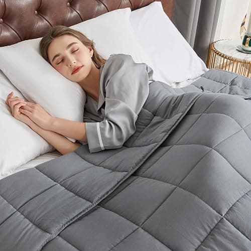 CYMULA Weighted Blanket for Adults (15lbs 60"x80" Queen Size) - Cooling Breathable Heavy Blankets for Summer Winter - Ultra Microfiber Soft Comfort Throw with Glass Beads - Gifts for Men/Women thumbnail 2