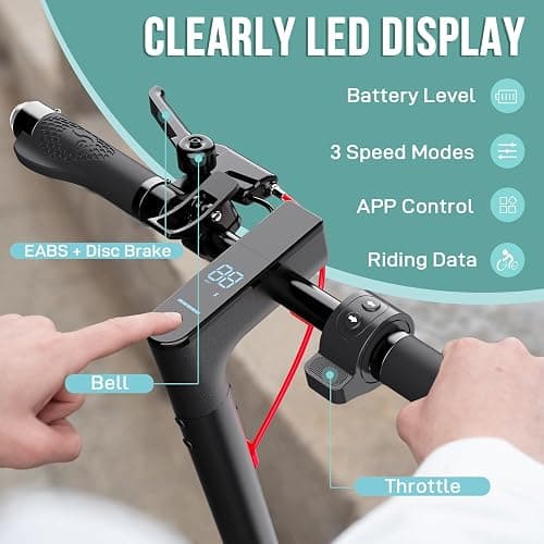 EVERCROSS EV85F Monopattino Elettrico Adulto, 8,5'' Scooter Elettrico Pieghevole - APP, Motore da 350W, Batteria da 7,8AH, Peso di 15KG, Carico Massimo 120KG, Doppio Freno, Doppio Ammortizzatore thumbnail 3
