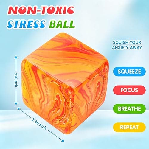 4Pack Fidget Toys Mini Squishy Stress Cube, Stress Balls for Kids, Adults Squishies Anxiety Stress Relief, Ice Squishy Cube Sugar Balls, Sensory Toys for Kids with Autism, Fidgets for Classroom Prize thumbnail 2