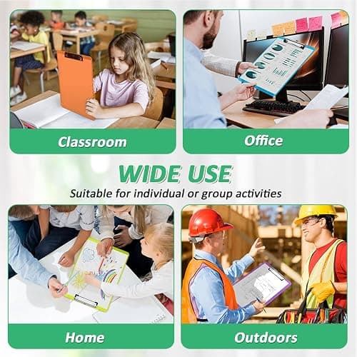 Plastic Clipboards, PANDRI 30 Pack Clear Colored Clipboards, Low Profile Clip Board 12.5 x 9 Inch Standard Letter Size, Office Supplies Classroom thumbnail 6