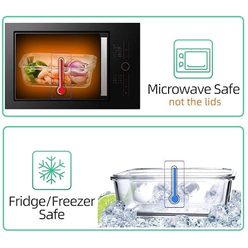 C CREST [10 Pack] Glass Meal Prep Containers, Food Storage Containers with Lids Airtight, Glass Lunch Boxes, Microwave, Oven, Freezer and Dishwasher Safe thumbnail 6