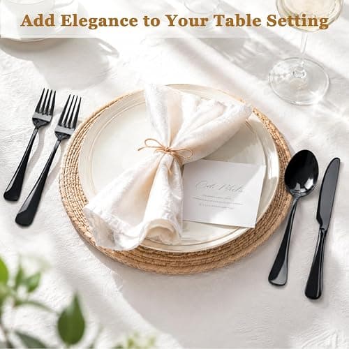 Astercook Silverware Set 48-Piece Black Flatware Set with Steak Knives Food-Grade Stainless Steel Cutlery Set for 8 Mirror Polished Utensils Set Include Spoons and Forks for Home Kitchen Restaurant thumbnail 6