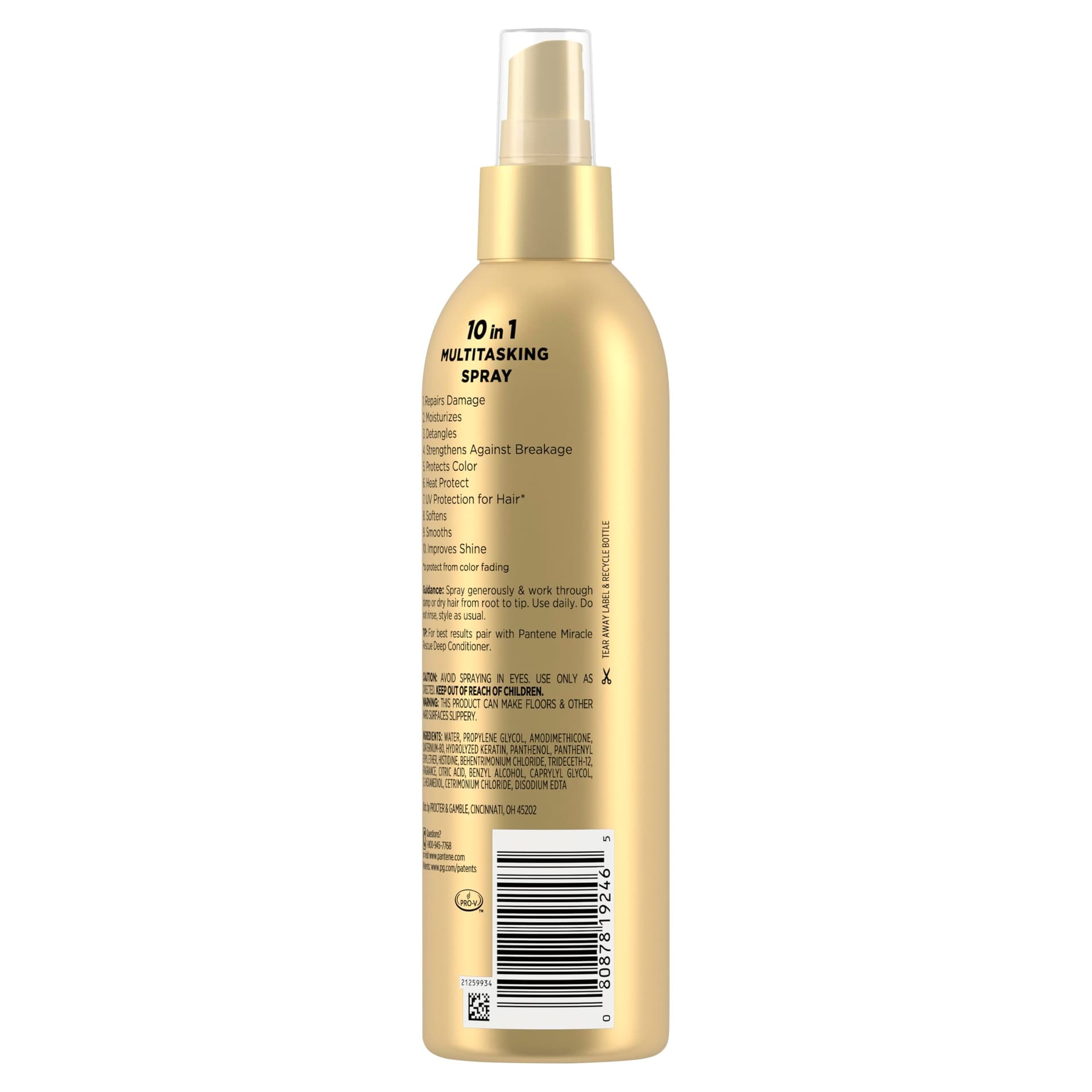 Pantene Miracle Rescue 10-in-1 Multitasking Leave-in Conditioner Spray, 5.7 fl oz thumbnail 8