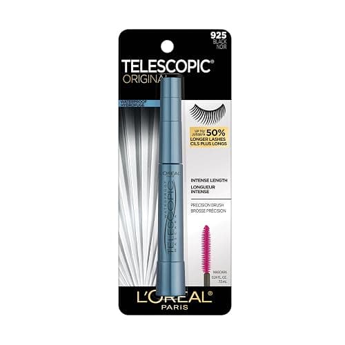 L’Oréal Paris Waterproof Telescopic Mascara, Lengthening Mascara, Unique Non-Clumping Formula Delivering Intense Length For Sensitive Eyes, Black, 7.3 ml thumbnail 2