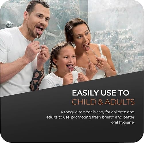 Roe Tenpo Tongue Scraper, 2 U-Shaped - Tongue Cleaner Stainless Steel, Optimal Oral Hygiene - Fresh Breath & Healthy Mouth Tongue Scrapers for Adults & Kids thumbnail 4