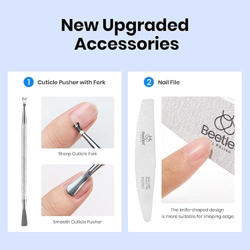 Beetles Nail Dehydrator and Primer Kit 2Pcs 20ml with Manicure Tools | Large Capacity Acid Free HEMA Free Nail Prep Kit for Gel Polish and Acrylic Nails with Strong Bond thumbnail 6