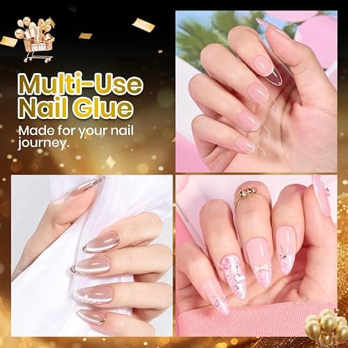 Beetles 2Pcs 15ml HEMA-Free Nail Glue Gel for Acrylic Nail Tips & Clear Press On Nails, Super Strong U V Nail Glue for Nail Extensions, DIY Long Lasting Nail Gel Kit thumbnail 6