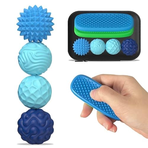 Fidget Toys Adults Silicone Magnetic Balls & Sensory Stones, 6 PCS Stress Relief Sensory Toys for Autism ADHD Anxiety, Office Desk Toys, Stocking Stuffers for Adults Teens - Image 1