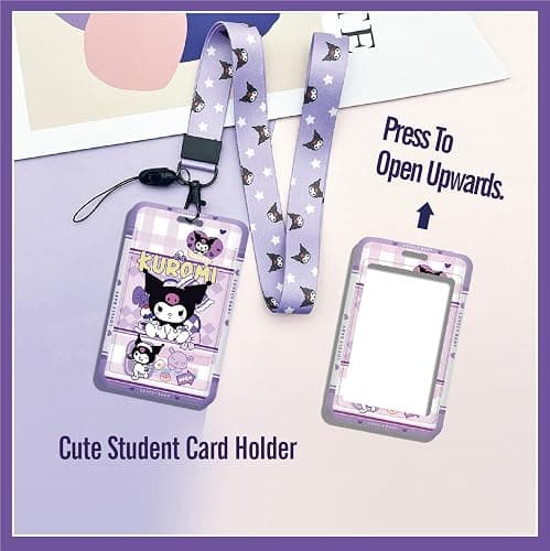 GFDSJKLCTH Cute Stationery Gift Set Kawaii Back to School Including Notebook Pencil Cas Ballpoint Pen ID Badge Holder Stickers Key Chain Bookmark （purper） thumbnail 5
