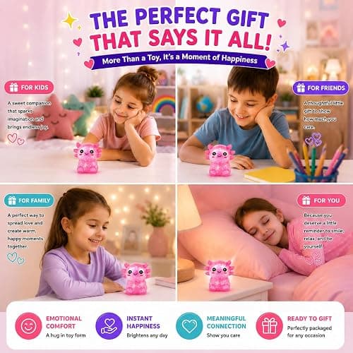 Tibberly Axolotl Squishy Stress Ball, Cute Soft Slow Rising Squishy Toy, Calming Fidget Squeeze Toy Sensory Toy for Stress Relief Kids Adults thumbnail 7