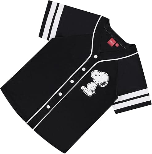 Peanuts Snoopy Baseball Jersey Mesh Button Down Baseball Jersey thumbnail 6