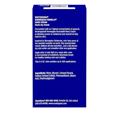 Neutrogena Norwegian Formula Moisturizing Hand Cream for Dry, Rough Hands, Fragrance-Free Glycerin Hand Lotion for Softer Skin, Concentrated Intensive Hand Cream, 2 oz thumbnail 7