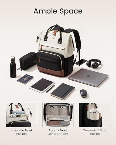 LOVEVOOK Laptop Backpack for Women, 15.6 Inch Work Business Backpacks Purse With Large Capacity, Waterproof Nurse Bag College Bookbag for School, Waterproof Casual Daypack for Travel thumbnail 4