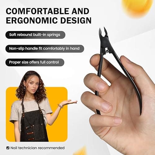 BEZOX Cuticle Cutters for Nails - Precision Half Jaw Cuticle Clippers, Stainless Steel Cuticle Trimmer for Manicure and Pedicure, Professional Cuticle Remover Tool - Black thumbnail 6