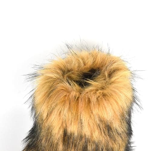 qenqenr Fashion Fur Boots,Flat Heel Comfy Plush Warm Snow Booties,2025 Winter Outdoors Furry Boots,Mid-Calf Faux fur Boot for Women. thumbnail 5