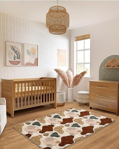 Blissful Diary Baby Play Mats for Floor, 72x48 Inch Extra Thicker & Large Soft Cushioning Foam Playmats for Babies and Toddlers, Foldable Washable Baby Crawling Mat for Playpen, Boho Design thumbnail 9