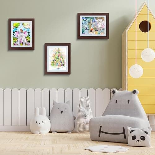 Golden State Art, 10x12.5 Kids Art Frames, Front-Opening Picture Frame Great for Kids Drawings, Artworks, Children Art Projects, Schoolwork, Home or Office (Walnut Set of 2) thumbnail 6