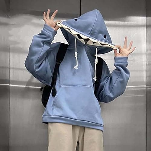 Women's Cute Shark Hoodies Long Sleeve Hooded Cute Cartoon Animal Pullover Sweatshirts Tops For Teen Girls thumbnail 3