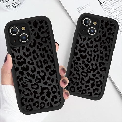 lioscre Cute Cheetah Print Phone Case for iPhone 14 Case 6.1", Aesthetic Luxury Black Leopard Pattern Design Cover Shockproof Soft Slim TPU Full Camera Lens Protective Funda for Women Girls thumbnail 8