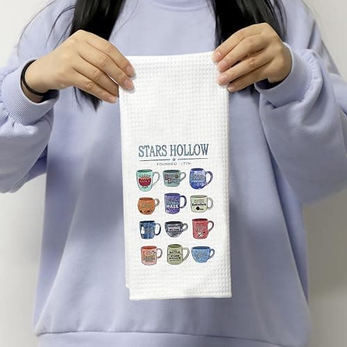POFULL Luke's Diner Merch TV Show Inspired Gift Housewarming Gift Stars Hollow Founded 1779 Kitchen Towel thumbnail 2