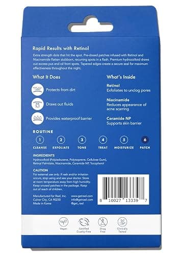 Rael Pimple Patches, Miracle Retinol Spot Cover - Hydrocolloid Acne Pimple Patch for Face, Absorbing Zits & Blemishes, PM Advanced (72 Count) thumbnail 8