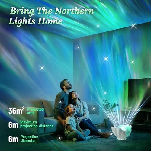 GLACIER GIFT Northern Lights Projector, Shell Night Light Built for Bedroom Nebula Lamp, Kids Dorm Decor, Cute Room Decor Aesthetic, Christmas Gifts for Teens thumbnail 2