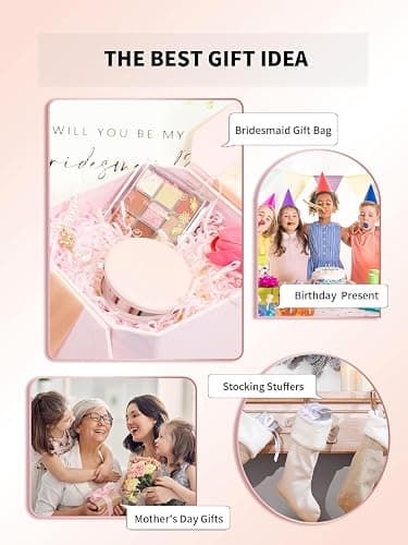 Getinbulk Compact Mirror for Purse, Double-Sided 1X/2X Magnifying Metal Pocket Makeup Mirrors(Round,Pink Marshmallow) thumbnail 7