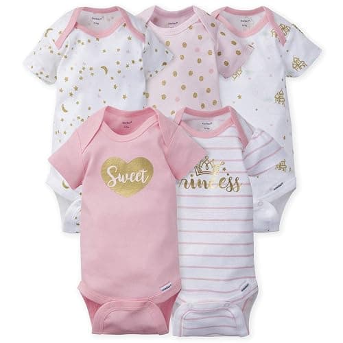 Gerber Unisex Baby 5-Pack Short-Sleeve Onesies - Image 1