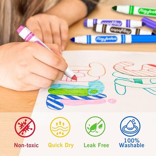 Aigybobo 240 Count Washable Markers Bulk, 12 Assorted Colors, Broad Line Conical Tip Coloring Markers for Kids, Markers Bulk Pack for Classroom, School Art Supplies & Back to School Supplies thumbnail 4