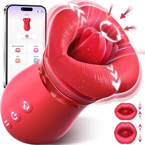 Vibrator Adult Sex Toys for Women - Sovokn 5IN1 Mouth Sucking Vibrator Rose Sex Toy, 10 Tongue Licking, 3 Auto & 1 Manual Sucking Adult Toys New APP, Anal Clit Nipple Vibrators Female Couples Sex Toys - Image 1