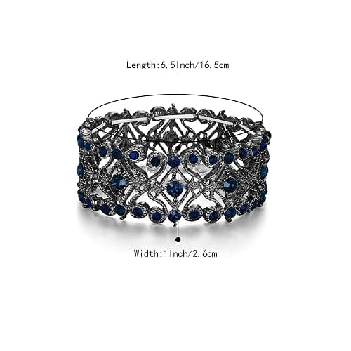 BriLove Women's Wedding Bridal Crystal Cluster Tennis Stretch Bracelet thumbnail 6