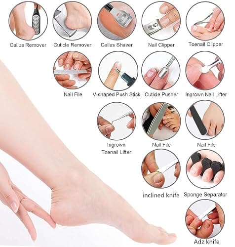 36 in 1 Pedicure Kit, Professional Pedicure Tools Foot Rasp Foot Dead Skin Remover for Home & Salon Care thumbnail 2