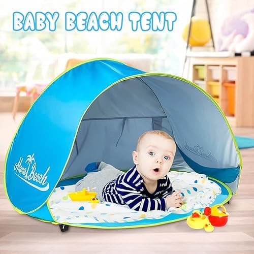 Monobeach Baby Beach Tent Pop Up Portable Shade Pool UV Protection Sun Shelter for Infant - 01 Blue Baby Beach Tent thumbnail 5