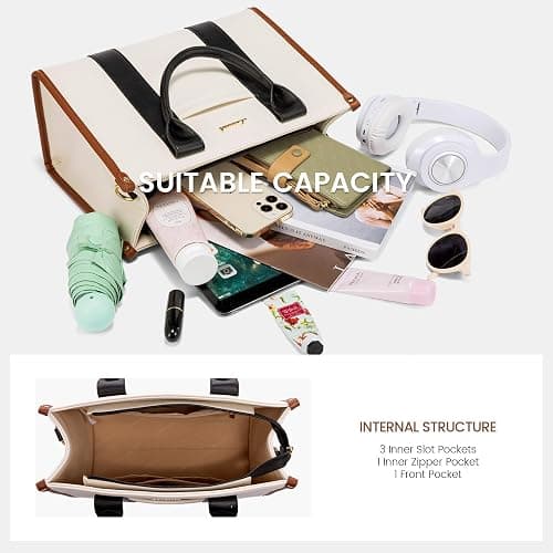 LOVEVOOK Purse for Women Leather Tote Bag Purse and Handbags, Satchel Shoulder Crossbody Top Handle Bags with Zipper thumbnail 3