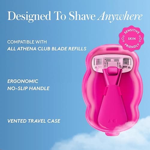 Athena Club Women's Mini Travel Razor - Trial Size - Super Pink thumbnail 6