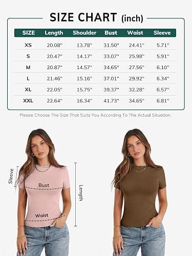 Womens Shirts Tops T Shirts 2025 Casual Basic Going Out Summer Slim Fit Short Sleeve Crop Tops Tight Y2k Teen Girls thumbnail 5