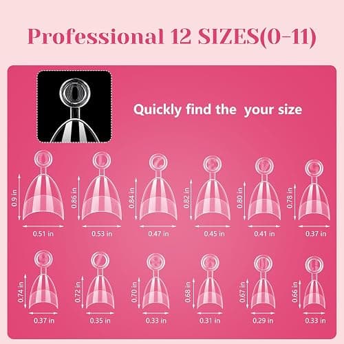 LIONVISON Short Almond Nail Tips Half Cover, 600PCS Extra Short Almond Soft Gel Nail Tips, Pre-shaped Clear False Nails with Handles for Acrylic Nail Salon with Box 12 Sizes - Short Almond thumbnail 7