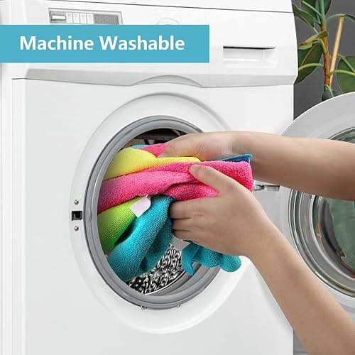 HOMEXCEL Lot de 8 Chiffons en Microfibre,Torchons Lavette Microfibre Ménage,Ultra-Doux, Haute Absorption, Idéal pour Cuisine, Voiture, vitres et Toute la Maison 30 x 30 CM, Multicolore thumbnail 6