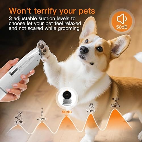 AIRROBO Dog Grooming Vacuum Kit,12000Pa Strong Pet Vacuum for Shedding,Grooming Hai,Quiet,PG100,2L Large Capacity thumbnail 8