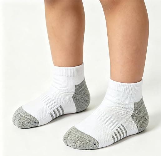 Looknniy 16-30 Pairs Boys Low Cut Ankle Socks Kids Crew Athletic Breathable Cushion Sole Socks for Running Hiking thumbnail 7