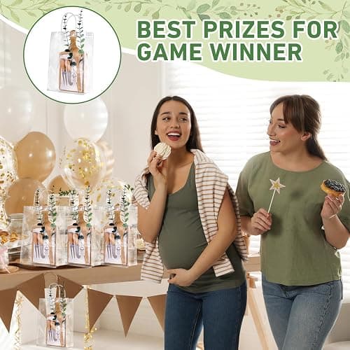 55Pcs Baby Shower Prizes for Game Winners 6 Sets Bamboo Cheese Board Spoon Fork Butter Spreaders Plaid Towel Thank You Card and Gift Bags for Baby Shower Wedding Bridal Shower Favors thumbnail 5