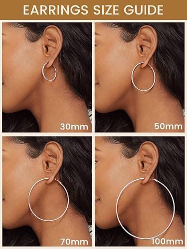 KeyStyle Gold Hoop Earrings for Women, Stainless Steel Hoops Earring Lightweight Loops, 2 mm Thick Hypoallergenic Circle Endless Thin Hoop (20/30/40/50/60/70/80/90/mm) thumbnail 6