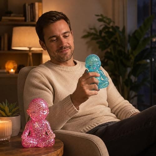 PRVCFZ 2 PCS Baby Squishy Pink and Blue Glitter Character Figurines, Colourful Desktop Decorations, Charming Ornaments for Home, Office, Shelf Display and Collection thumbnail 2