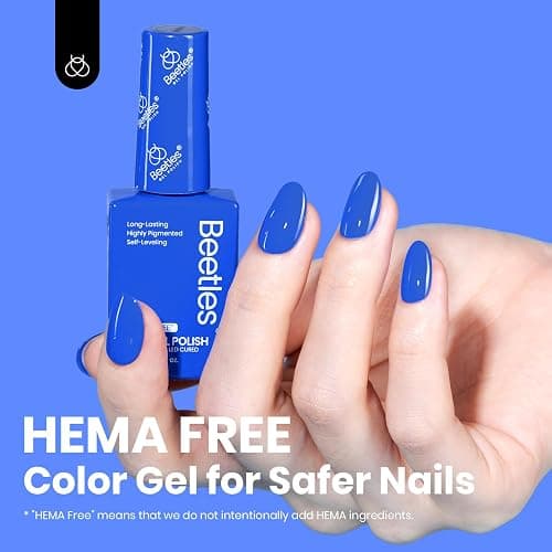 Beetles Blue Gel Polish - Hema Free Abyss Halo Blue Gel Nail Polish, Soak off UV Led Lamp Summer Nails Art Colorful Bottle Manicure for Women thumbnail 2