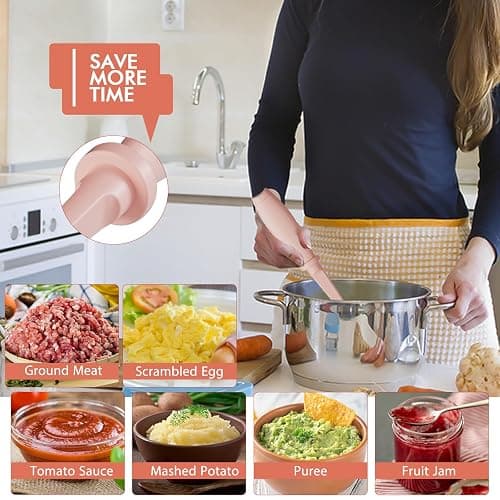 2 Pack Upgrade Meat Chopper, Heat Resistant Meat Masher for Hamburger Meat, Ground Beef Smasher, Nylon Hamburger Chopper Utensil, Ground Non Stick Mix Chopper Mix Potato Masher Tool (Pink) thumbnail 4