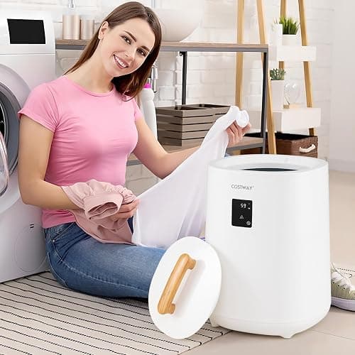 COSTWAY 20L Towel Warmer for Bathroom, Heated Blanket Warmers with LED Display & Auto Shut Off, for Two 40” x 70” Oversized Towels, Bathrobes, Blankets (White) thumbnail 4
