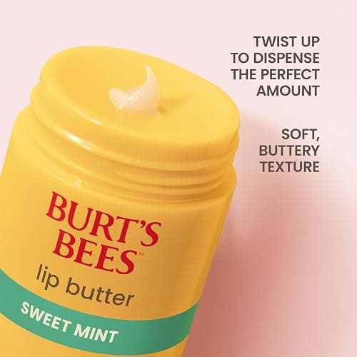 Burt's Bees Sweet Mint Lip Butter, Repairs Dry Lips, 24 Hour Hydration, Locks in Moisture, Includes Shea and Mango Butters, Antioxidant Rich Vitamin E, Convenient Twist Up Dispenser, 0.5 Oz. thumbnail 5