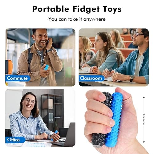 LESONG Pain Fidget Toys for Adults: Rotating Spiky Grippie for Sensory Input - Pain Stim Fidget Toys for Stress ADHD Autism Office Travel Classroom - Novelty Gifts Road Trip Activities (2 Pack) thumbnail 7