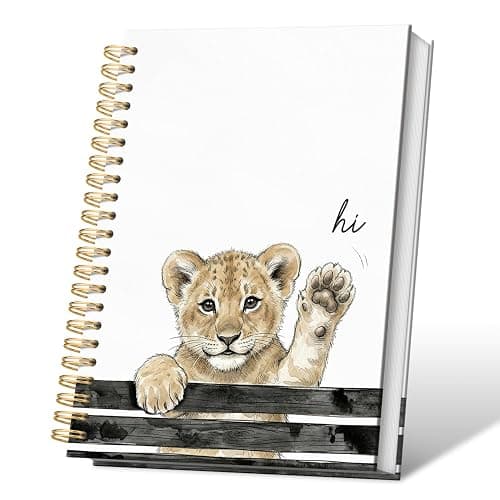 VONTP Cute Lion Notebook Journal Gifts for Lion Animal Lovers, Cute Notebooks for Women Teen Girls Lovers, Animal Journal for Work School Women Teen Girls Kids, 5.5 x 8.3 Inches - Image 1