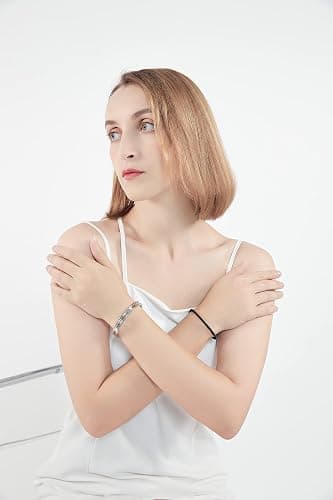 Zuo Bao Hair Tie Bracelet High Polishing Stainless Steel Grooved Cuff Bangle for Women thumbnail 4